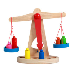 Balanta lemn colorat Montessori
