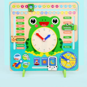 Calendar si ceas din lemn Montessori