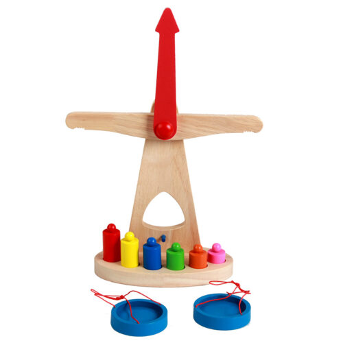 Balanta lemn colorat Montessori