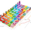 Joc educativ din lemn Montessori-litere, cifre, forme geometrice