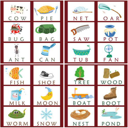 Joc spelling words Montessori
