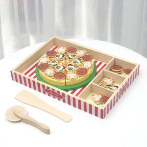 Pizza lemn 64 piese Montessori