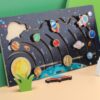 Placa sistem solar lemn Montessori