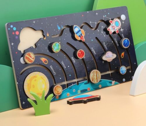 Placa sistem solar lemn Montessori