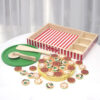 Pizza lemn 64 piese Montessori