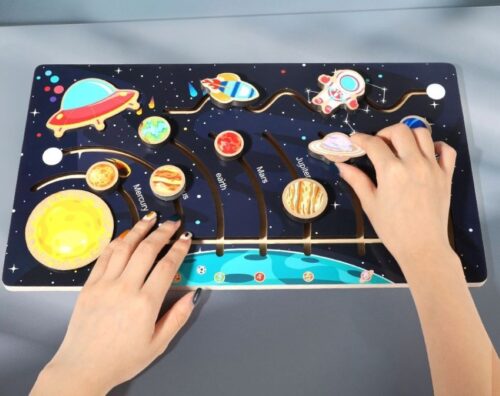 Placa sistem solar lemn Montessori