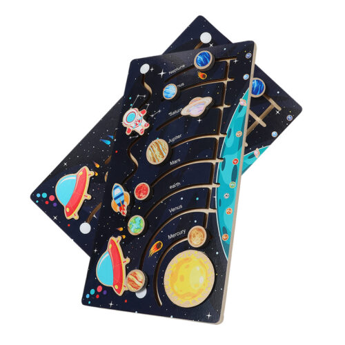 Placa sistem solar lemn Montessori