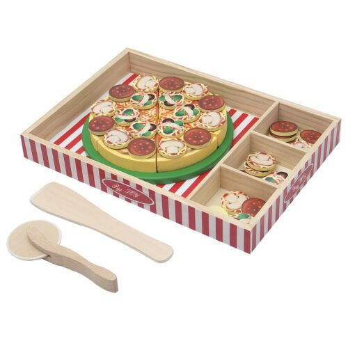 Pizza lemn 64 piese Montessori